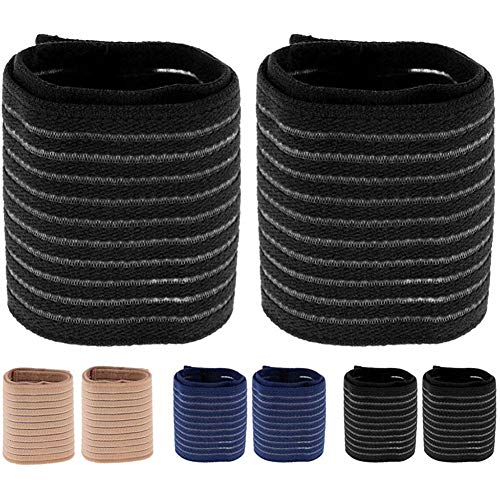 SRTYZ 3 Pares de Correas de Muñeca Ajustables Deporte Muñequera, Muñequera de Protección de Muñeca Fitness Muñequeras para Hombre y Mujer para Levantar de Pesas, Gym, Flexiones, Tenis (7,5 a 42cm)