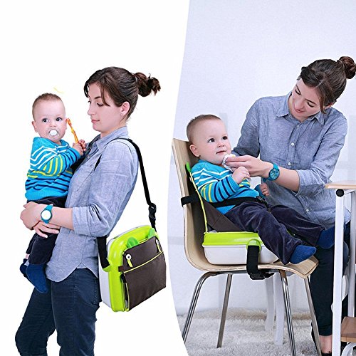 Star Ibaby Dual, Trona portátil de viaje con almacenamiento 2 en 1, Verde