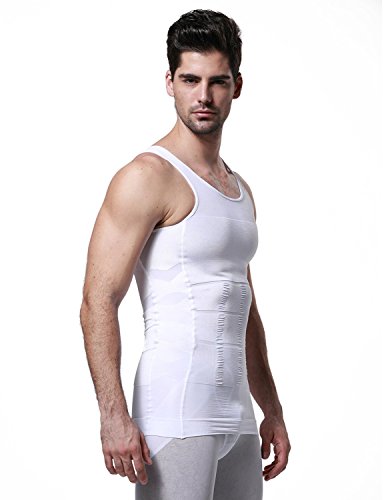 STTLZMC Faja Chaleco Hombre Adelgazante Reductora Compresion Elástica de Ropa Interior M-XXXL,Blanco,x-Large