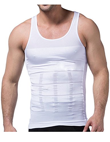 STTLZMC Faja Chaleco Hombre Adelgazante Reductora Compresion Elástica de Ropa Interior M-XXXL,Blanco,x-Large