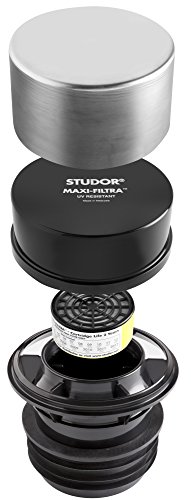 Studor maxi-filtra dos manera de olor de drenaje con tapa protetive de aluminio de ventilación filtro de carbono para tanque séptico, sistemas de drenaje externo