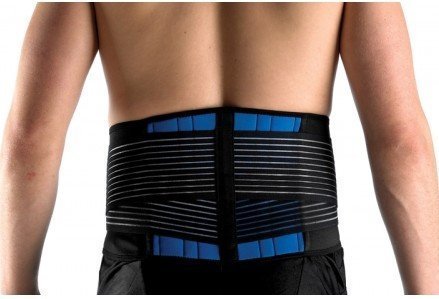 SUAVER Neopreno Deluxe Doble Halar Lumbar Inferior de la Espalda Apoyo de la Ayuda Cinturón de Ejercicio Alivio del Dolor (Negro, XXXX-L/50-54)