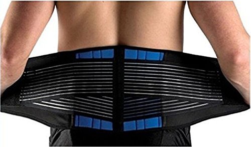 SUAVER Neopreno Deluxe Doble Halar Lumbar Inferior de la Espalda Apoyo de la Ayuda Cinturón de Ejercicio Alivio del Dolor (Negro, XXXX-L/50-54)