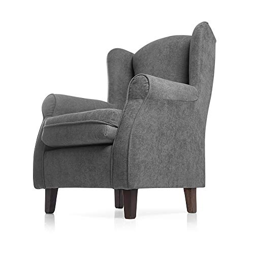 SUENOSZZZ-ESPECIALISTAS DEL DESCANSO Sillon Relax, Sillon orejero para Lactancia Irene. Tapiceria Antimanchas acualine Color Gris. Butaca para Dormitorio, Salon o habitacion de Bebe