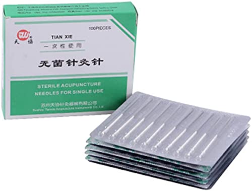 SUMEDTEC Agujas de acupuntura estériles para masaje, 100 unidades, agujas de acupuntura, para aliviar el dolor muscular, 0,25 x 25 mm