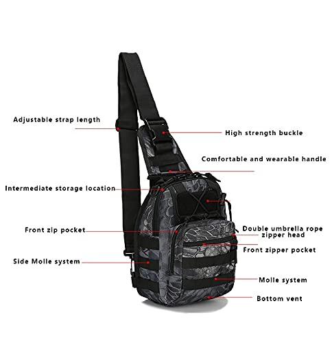 SUNXK Senderismo Senderismo Mochila Ejercicio Escalada Bolso Hombro Táctico Camping Caza Holiday Pesca Al Aire Libre Bolso de Hombro Militar (Capacity : 20 Long, Color : Desert Digital)