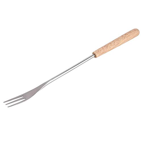 Superficie Lisa Mango de Madera Tenedor para Barbacoa Tenedor para Barbacoa para Picnic Palo para Asar Ligero Tenedor Resistente para Diferentes Tipos de Alimentos como Carne Asada