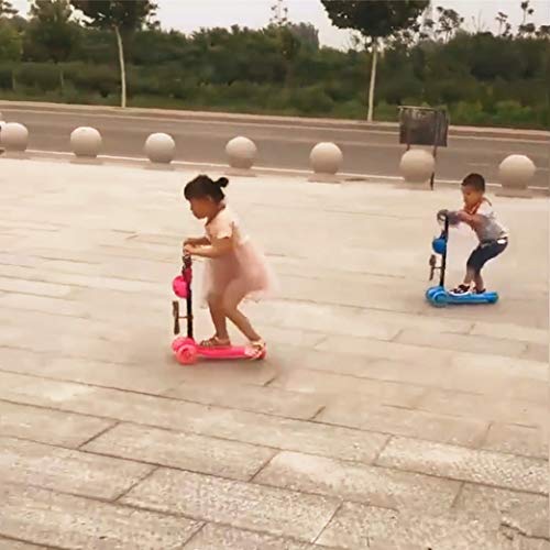 SUSHUN Windmill Ladybug Scooter Plegable y Ajustable en Altura Lean to Steer Scooters de 3 Ruedas para niños pequeños niños niñas de 3 a 8 años Rosa