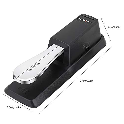 Sustain Pedal de Piano, con Goma Antideslizante, Perfecto para Teclados y Pianos Digitales Yamaha, Casio, Roland, Korg, M-Audio y Fairdeal