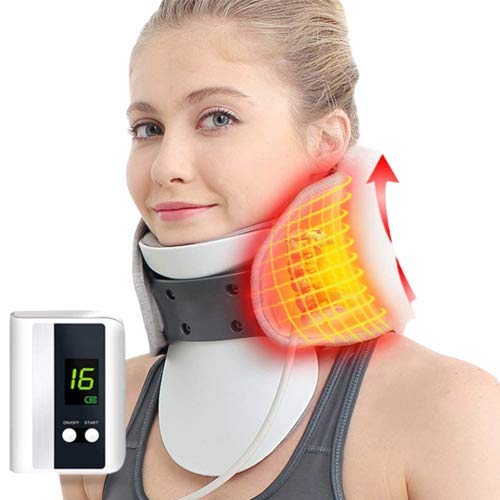 SZH ZPTENT Dispositivo de tracción Cervical del Cuello Apoyo de Socorro Brace automático Calefacción Cuello Estiramiento Ayuda del Cuello de tracción caseros Columna Vertebral de alineación,41cm