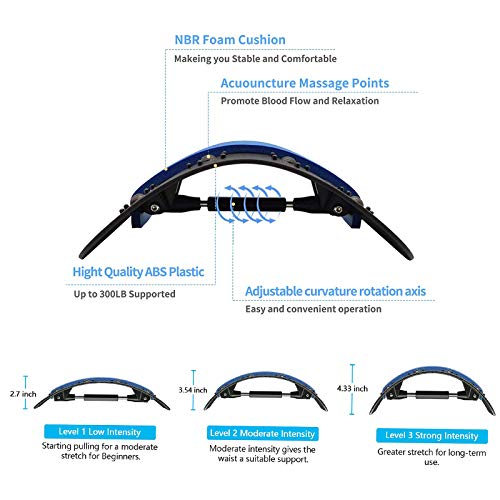 SZHTFX - Aparato de masaje de espalda para estirar la columna vertebral con fácil ajuste para estirar la espalda lumbar y relajar