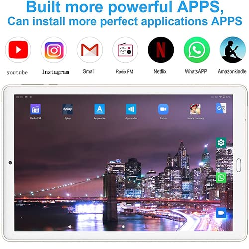 Tablet 10.0 Pulgadas YESTEL Android 10.0 Tablets con 4GB RAM + 64GB ROM - /WiFi | Bluetooth | GPS, 8000mAH, con Ratón | Teclado y Cubierta-Dorado