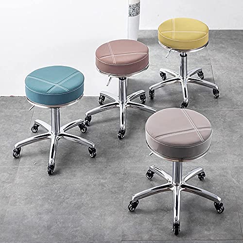 Taburete giratorio para salón, taburete giratorio giratorio ajustable para masajes con ruedas, asiento hidráulico ajustable en altura, silla de salón giratoria para spa, spa médico para dibujar tatuaj