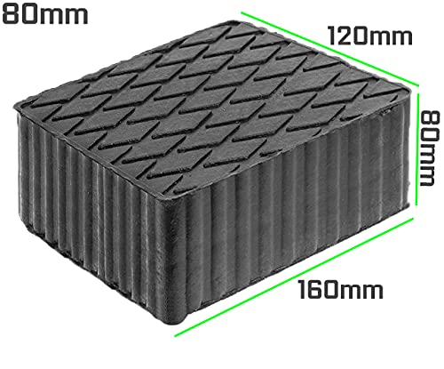 TACO DE GOMA PARA ELEVADOR DE COCHE 160 x 120 mm, ALTURA 80 mm