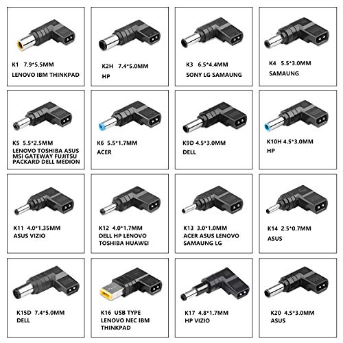 TAIFU Cargador Universal DC vehículos 12-24V para HP DELL Lenovo Acer Chromebook ASUS Samsung Sony Medion Cargador de Coche 90W 18V 19V 19.5V 20V Adaptador DC JBL Yamaha Sony Barra de Sonido Altavoz