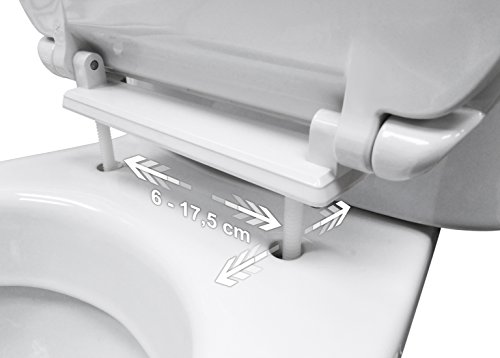 Tapa WC Compatible DIANA GALA - Bisagra Ajustable - Fácil Instalación y Limpieza - Asiento Inodoro Muy Resistente - Blanco - 42 x 34 x 4,5 cm