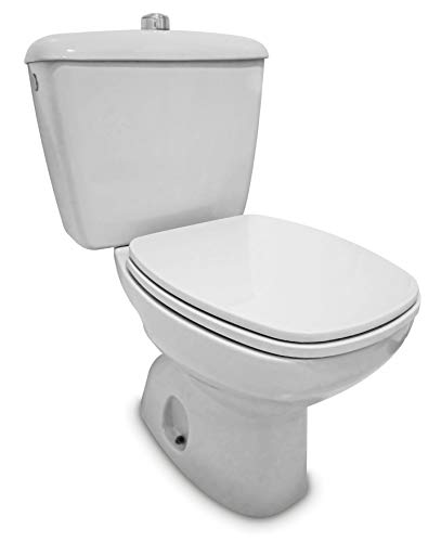 Tapa WC Compatible DIANA GALA - Bisagra Ajustable - Fácil Instalación y Limpieza - Asiento Inodoro Muy Resistente - Blanco - 42 x 34 x 4,5 cm