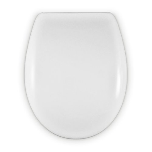 Tapa Wc Forma O Universal - Bisagra Ajustable - Fácil Instalación y Limpieza - Asiento Inodoro Muy Resistente - Blanco - 43 x 36 x 5,5 cm