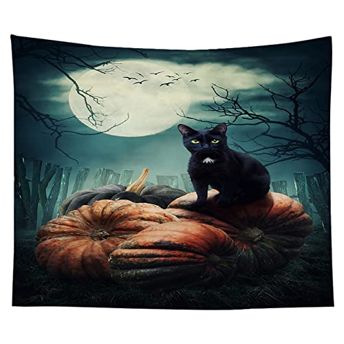 Tapiz de calabaza de Halloween tapiz de casa embrujada de terror fondo de calavera oscura tapiz de manta de tela A15 180x230cm