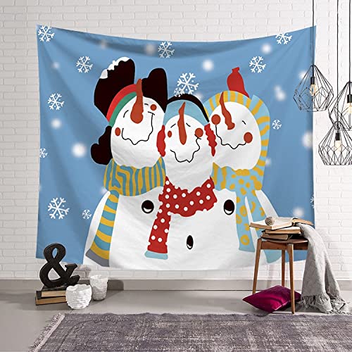 Tapiz navideño muñeco de nieve para colgar en la pared fondo para colgar en la pared decoración de la habitación manta de tapiz A15 180x230cm