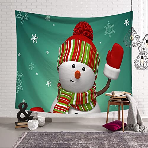 Tapiz navideño muñeco de nieve para colgar en la pared fondo para colgar en la pared decoración de la habitación manta de tapiz A15 180x230cm