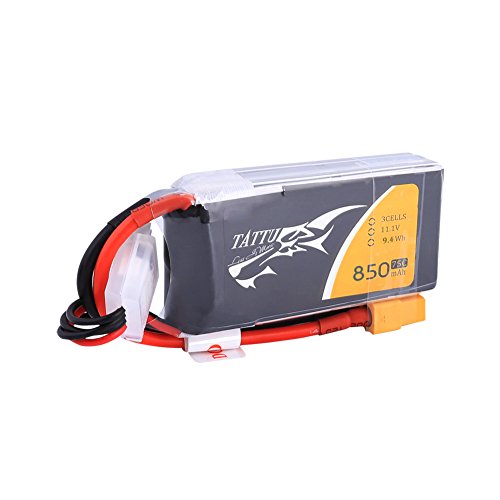 Tattu 850mAh 11.1V 75C 3S1P Batería Recargable de Lipo con el Conector XT60 para FPV Racing Quadrocopter 150 180 Tamaño