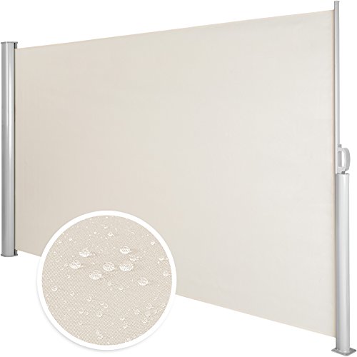 TecTake Toldo Lateral de Aluminio Separador retráctil terraza protección De Vivienda y de Base Postes Completo de Aluminio Varias tamaños - (Beige | 200x300cm | no. 401532)