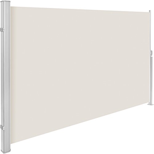 TecTake Toldo Lateral de Aluminio Separador retráctil terraza protección De Vivienda y de Base Postes Completo de Aluminio Varias tamaños - (Beige | 200x300cm | no. 401532)