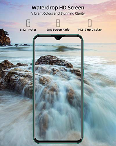 Teléfono Móvil Libres, DOOGEE X95 Android 10 Smartphone Libre 4G, Pantalla 6,52 Pulgadas, 4350mAh Batería, Smartphone Barato Dual SIM, Triple Cámara 13MP+5MP, 16GB ROM, 128GB SD, Face ID - Verde