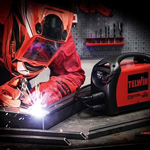 Telwin 815857 Inversor de soldadura de electrodos, Force 165 Val + acc., Rojo