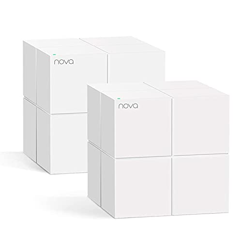 Tenda Nova MW6 - Router Mesh WiFi Solución Completa WLAN de Malla de Doble Banda (2 Estaciones, 4 Puertos Gigabit, MU-MIMO, hasta 330 m² ), pack 2