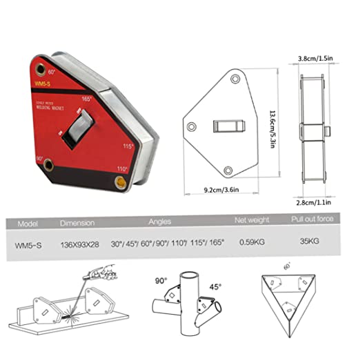 Tenedor de Soldadura de Soldadura de ángulo/Fuerte Encendido/Apagado Neodimio imán de Soldadura Soldador Soldador Herramienta Herramienta de Soldadura WM5-S