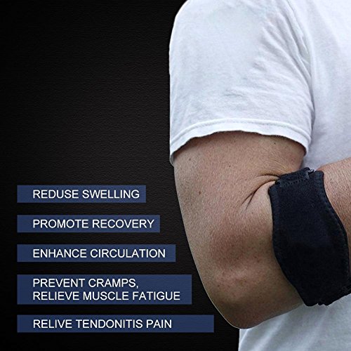 Tenis y codo de golfista Brace con almohadilla de compresión para hombres y mujeres – Codo Banda para codo tendinitis, Gran soporte para lesiones de brazos y alivio del dolor por vitoki (2 hilos)