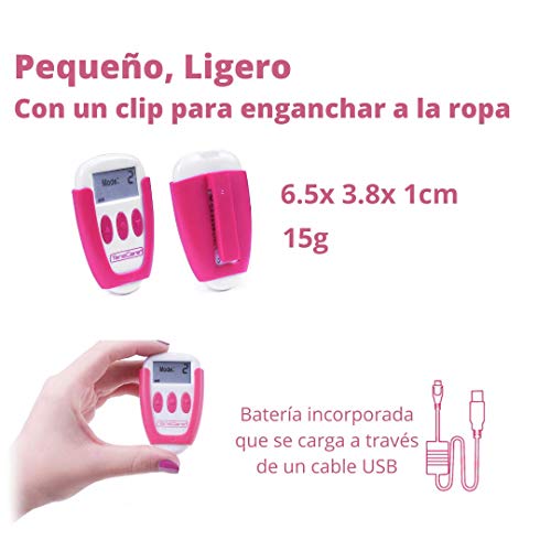 TensCare Ova+ - Electroestimulador para Alivio del dolor Menstrual. Diseñado Especialmente para Llevarlo A cualquier Parte. 4 modos 2 Pads 2 Canales