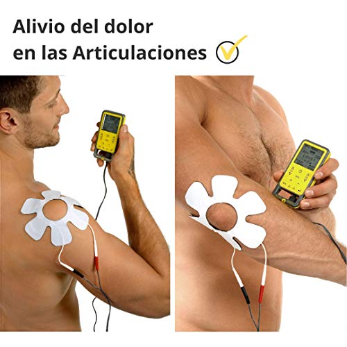 TensCare Sports TENS+ Electrodo de articulación. Dispositivo de electroestimulación con Masaje, TENS, EMS y programas manuales. Para alivio del dolor, tonificación y relajación muscular.