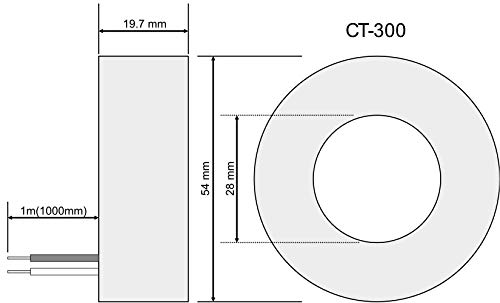 Tense Elektronik EM-250DIN - Multímetro para medición de corriente (2A-250A), tensión y frecuencia en redes trifásicas - carril DIN digital gris, negro, rojo