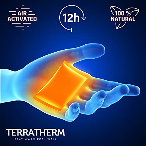 TerraTherm Calentadores de Manos, calienta Bolsillos para 12 Horas de Manos Calientes, Almohadillas térmicas activadas por Aire, 100% Calor Natural, calienta Manos, 10 Pares