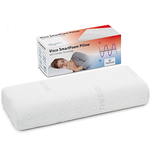 Third of Life Almohada de Espuma Viscoelástica HADAR High | Almohada Cervical Ergonómica | Funda con Termorregulación | Altura Ajustable | Ideal para Dormir de Lado o Boca Arriba | 80x40cm