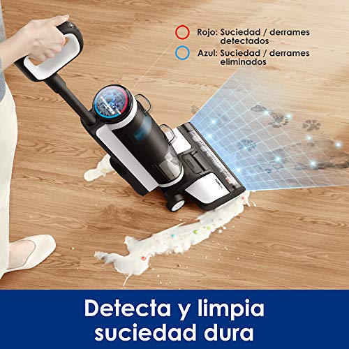 Tineco Floor One S3 Aspiradora Escoba Inteligente Sin Cables, Función en Seco y Húmedo, Tanque Doble, Autolimpieza, Pantalla LED, Control de Aplicación, Potente, Ligera, Silenciosa y Friegasuelos