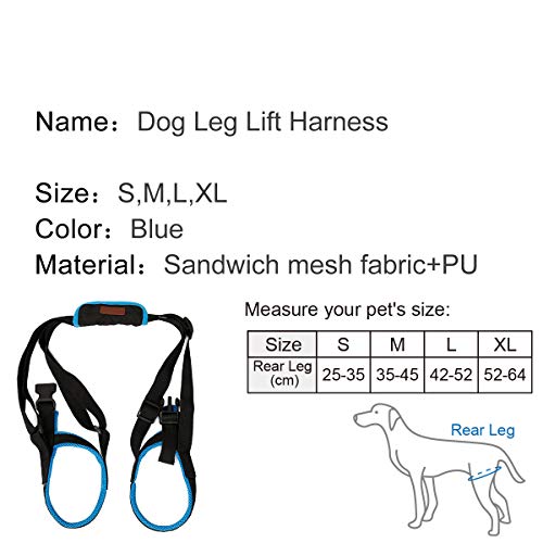 Tineer Dog Lift Arnés para piernas traseras Soporte para Mascotas Arnés Cabestrillo Trasero Ayuda Piernas débiles Levántate Soporte Arnés de Equilibrio para Artritis Rehabilitación Perros (M)