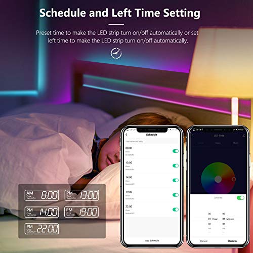 Tiras LED Alexa 20M RGB Música, Compatible con Alexa y Google Home HOVVIDA Luces de Tiras LED 5050 12V para Habitación, Controladas por APP, IR Control Remoto y Controlador, 16 Milliones de Colores