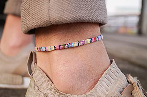 Tobillera delgada para hombres Tobillera envolvente para hombres nobles - Joyería Boho surfistas - Joyería para hombres - Accesorios de Verano de la Playa - ajustable