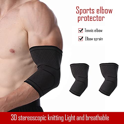 TOFBS 1 Par Coderas Epicondilitis para Hombre y Mujer, Coderas Deportiva, Codera Codo Tenista y Codo de Golfista, Coderas para Tendinitis y alivio del dolor articular(negro,L)