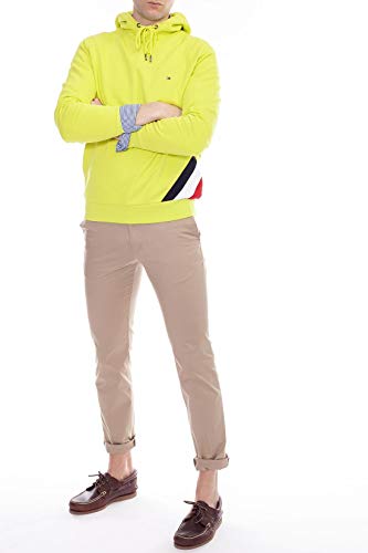 Tommy Hilfiger - Sudadera para hombre Signature amarillo lima con capucha. amarillo S