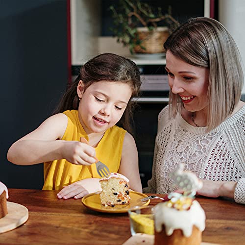 Tomodoks Juego de 2 tenedores de seguridad para cubiertos de bebé, tenedor de silicona para niños, tenedor para niños con mango de madera, a partir de 6 meses