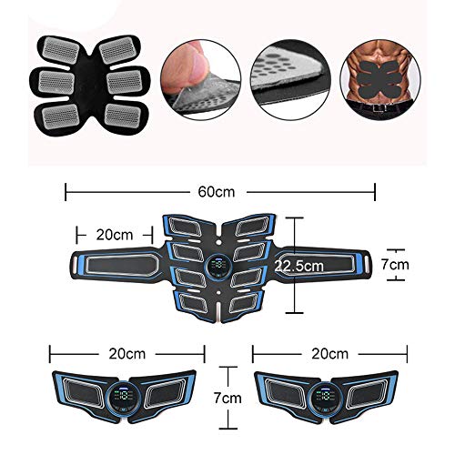 Toner Muscular Estimulador de Músculos Abdominales EMS Pads Entrenador de Ejercicios Abdominales Portátil para Abdomen, Brazo y Pierna con 6 Modos 8 Niveles