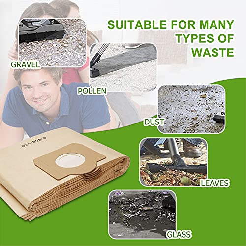 TOPOWN 10 Bolsas para Aspiradoras Karcher Bolsas de Papel para Aspiradoras 6.959-130.0 Bolsas de Filtro para Aspiradora WD3 WD3P WD3 Premium