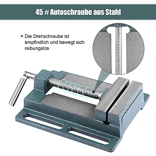 Tornillo de Banco para Taladro, Mordaza para Taladro de Columna Tornillo de Banco de prensa, con Apertura paralela, para Soldadura Fresado Rectificado Ancho de Mordaza 20mm