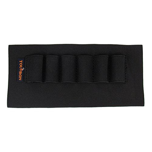 Tourbon Escopeta Munición Elástico Manga Buttstock Calibre 12 Shotshell Holder- Dobles Manos