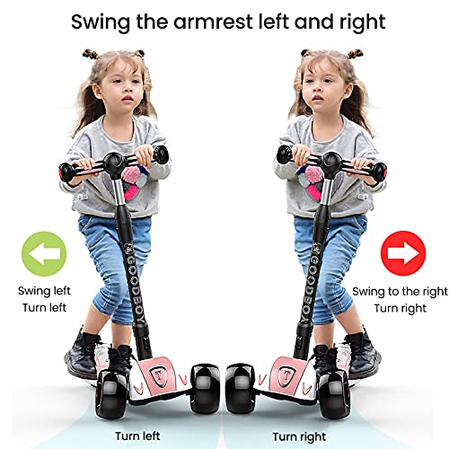 tquuquu Scooter para niños, luz de respiración de música Intermitente Colorida para niños y niñas, Bicicleta yo-yo Plegable resbaladiza de un pie